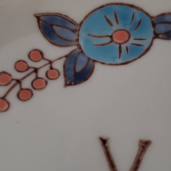 Y monogram plate floral pattern - Picture 7 of 8